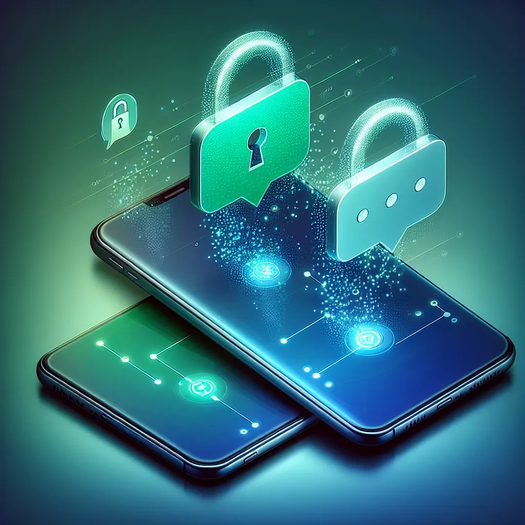 "Secure messaging illustration showcasing how to encrypt messages using WhatsApp and Signal apps for enhanced privacy and data protection."