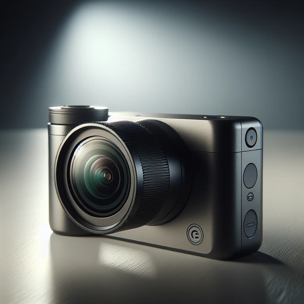 "DJI Osmo Pocket 4 camera with 1-inch sensor displayed on a table, showcasing its compact design and advanced features for travelers and vloggers."